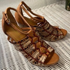 Cole Haan Nike “Minka” snakeskin/animal print wedges. Size 7 1/2. Gently worn.